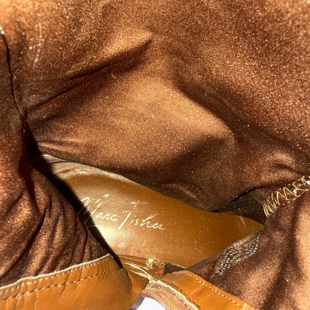 Marc Fisher Glimmer cognac leather riding boots Sz 6